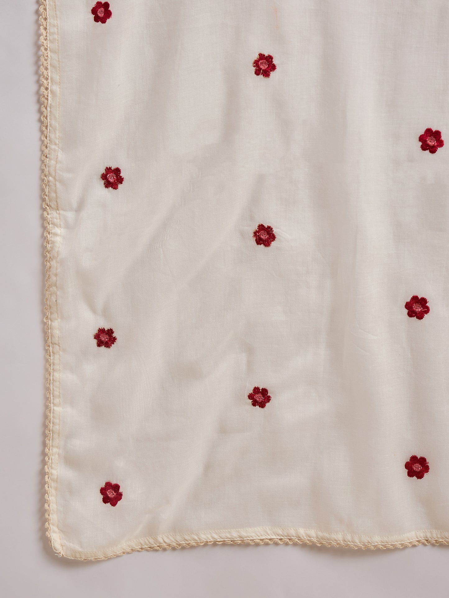 Women Floral Embroidered Thread Work Straight Kurta with Trouser & Dupatta