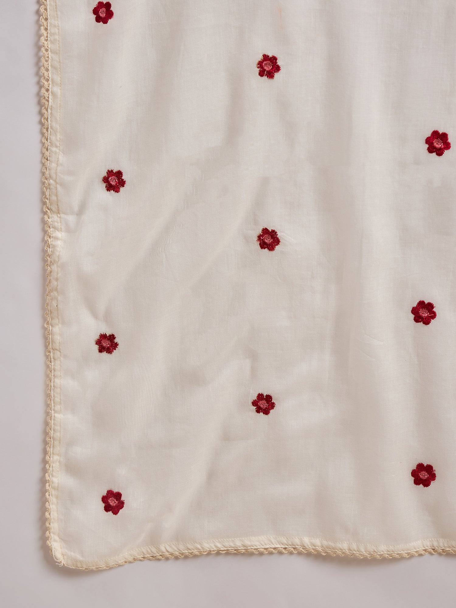 Women Floral Embroidered Thread Work Straight Kurta with Trouser & Dupatta
