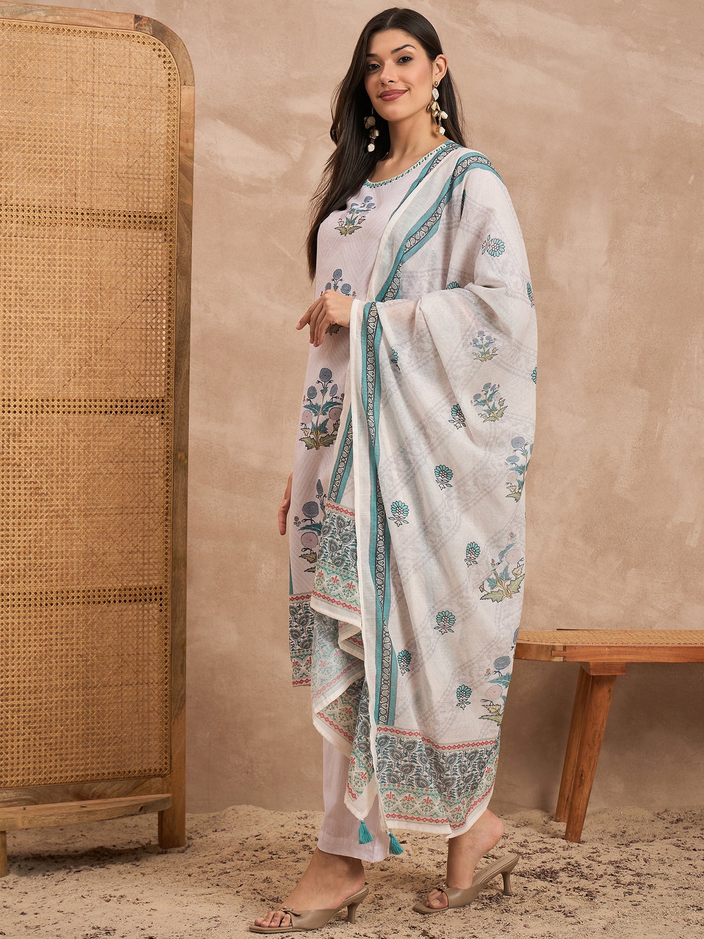 Women Organic Hand Block Pure Cotton Kurta Set