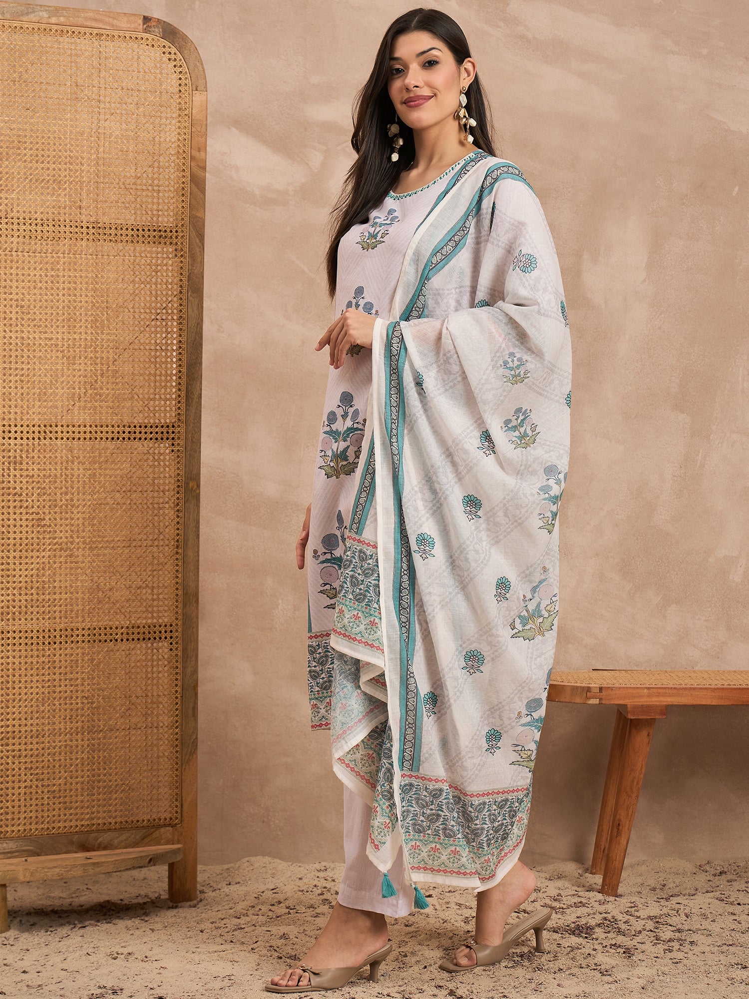 Women Organic Hand Block Pure Cotton Kurta Set