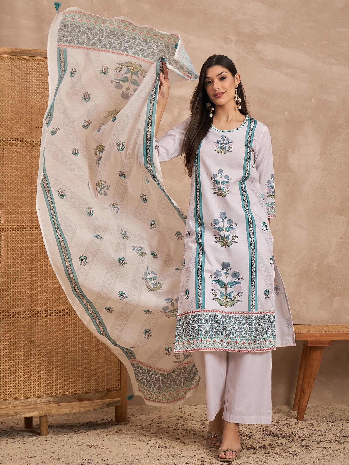 Women Organic Hand Block Pure Cotton Kurta Set