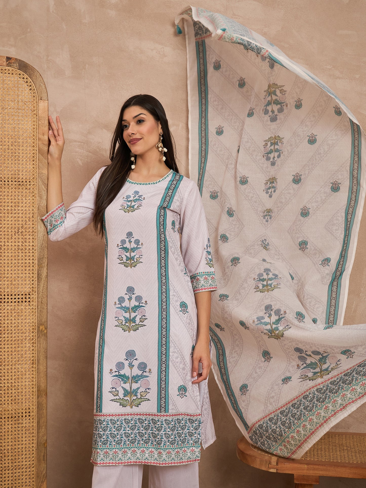 Women Organic Hand Block Pure Cotton Kurta Set