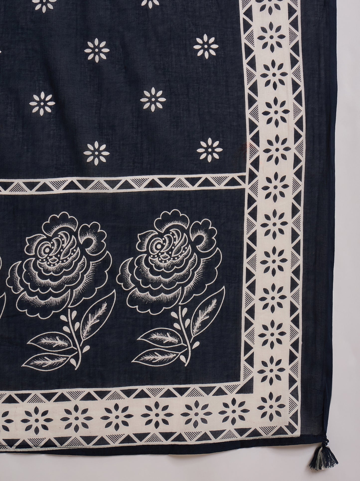 Women Floral Printed Cotton Kurta with Palazzos & Dupatta