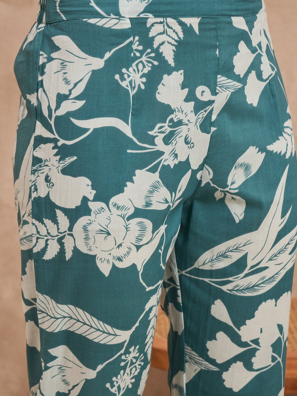 Women Printed Pure Cotton Tunic With Trousers Co-Ords