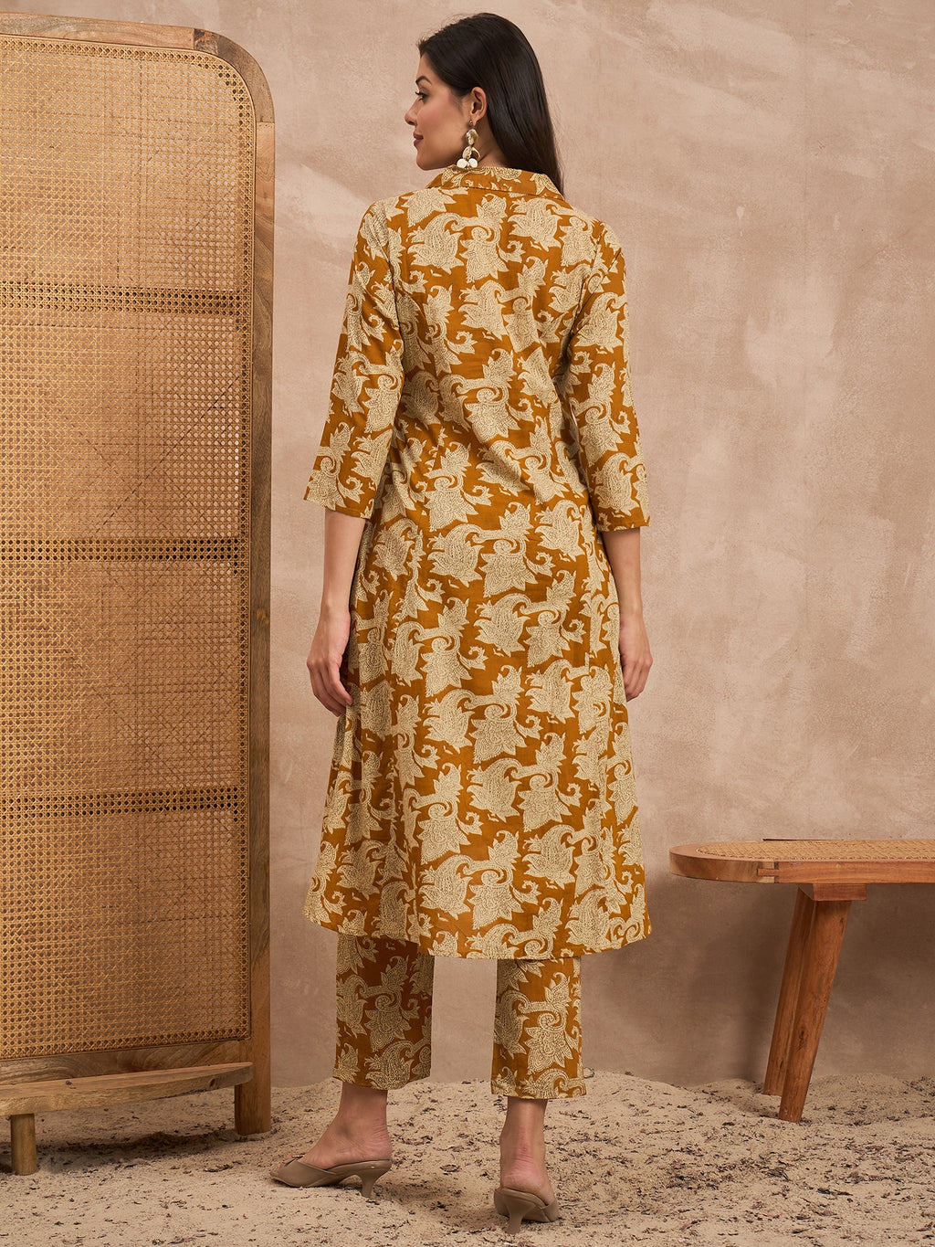 Floral Printed Pure Cotton Tunic With Trouser