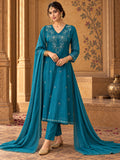 Women Ethnic Motifs Embroidered Regular Thread Work Kurta with Trousers & With Dupatta