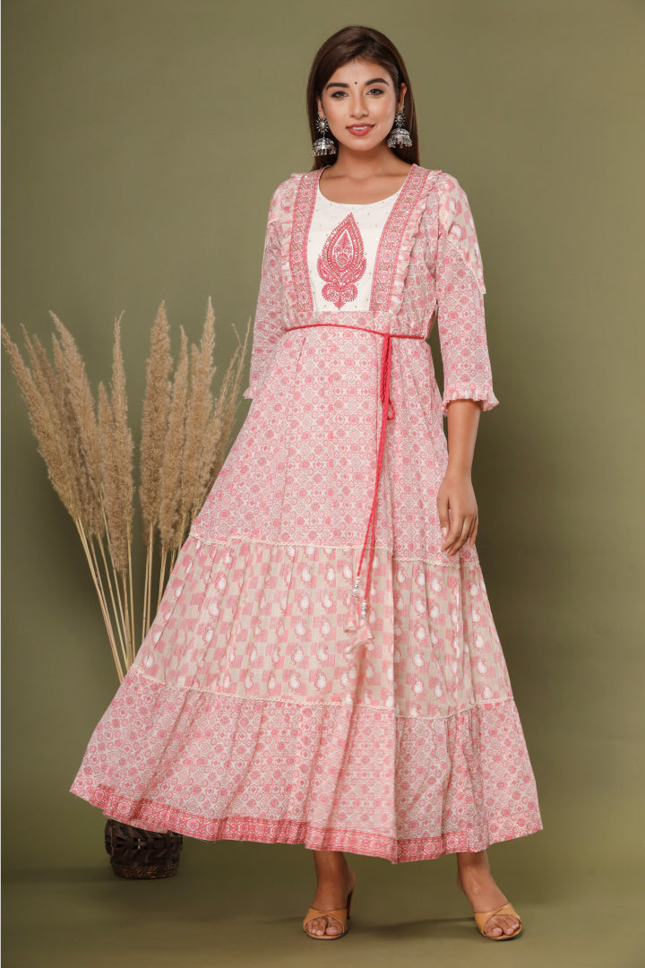 Pink Paisley Long Dress